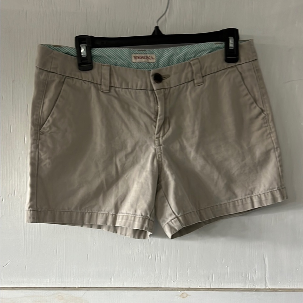 Merona Tan Bermuda Shorts Classic Cotton Twill